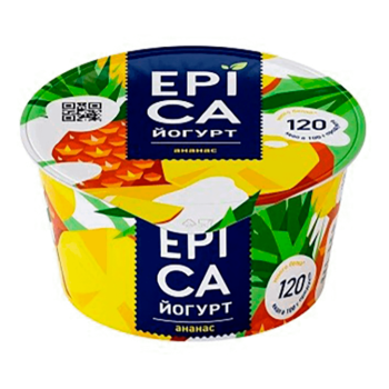 Йогурт Epica натуральный, вкус ананас 120г