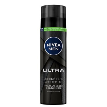 Гель для бритья NIVEA MEN Ultra Черный с активным углем, 200мл