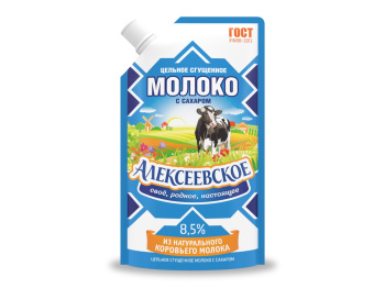 Молоко сгущенное "Алексеевское" цельное с сахаром 8.5%, 270г