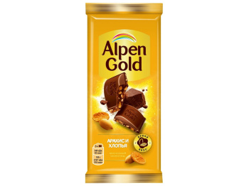 Шоколад "Alpen Gold" Арахис-хлопья, 80 гр.